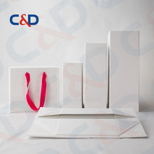 Load image into Gallery viewer, FOLDABLE PAPER BOX WITH OR WITHOUT RIBBON HANDLE-IN STOCK - C&D PAPER PACKAGING