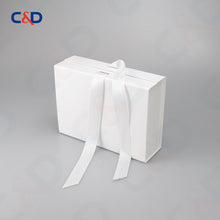 Load image into Gallery viewer, Gift box with Bowtie-Magnetic Lid- Foldable-White-IN STOCK - C&D PAPER PACKAGING