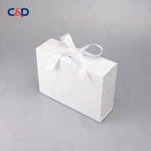 Load image into Gallery viewer, Gift box with Bowtie-Magnetic Lid- Foldable-White-IN STOCK - C&D PAPER PACKAGING