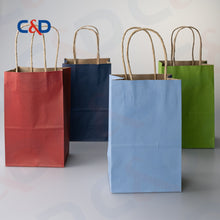 Load image into Gallery viewer, COLOR PRINTED KRAFT PAPER RECYCLED SHOPPING PAPER BAG WITH TWISTED HANDLE - C&amp;D PAPER PACKAGING
