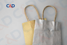 Load image into Gallery viewer, COLOR PRINTED KRAFT PAPER RECYCLED SHOPPING PAPER BAG WITH TWISTED HANDLE - C&amp;D PAPER PACKAGING
