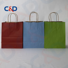 Load image into Gallery viewer, COLOR PRINTED KRAFT PAPER RECYCLED SHOPPING PAPER BAG WITH TWISTED HANDLE - C&amp;D PAPER PACKAGING
