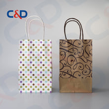 Load image into Gallery viewer, COLOR PRINTED KRAFT PAPER RECYCLED SHOPPING PAPER BAG WITH TWISTED HANDLE - C&amp;D PAPER PACKAGING
